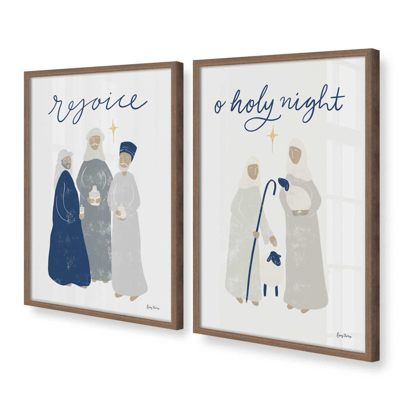 Bethlehem's Glow II, ensemble de 2 reproductions d'art, 10 po x 8 po, Noyer