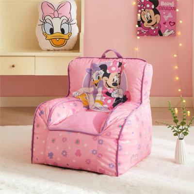 Disney Minnie Mouse Toddler Square Bean Bag Chair With Piping & Top Carry Handle