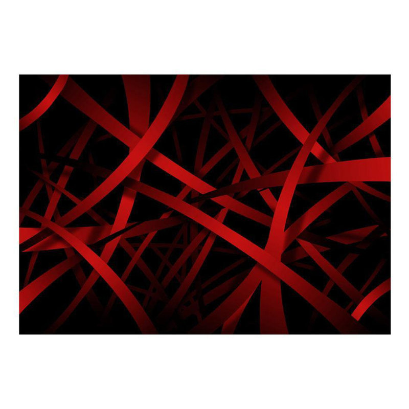 Ammi Abstract Wall Mural, 110" L x 157" W, Black/Red