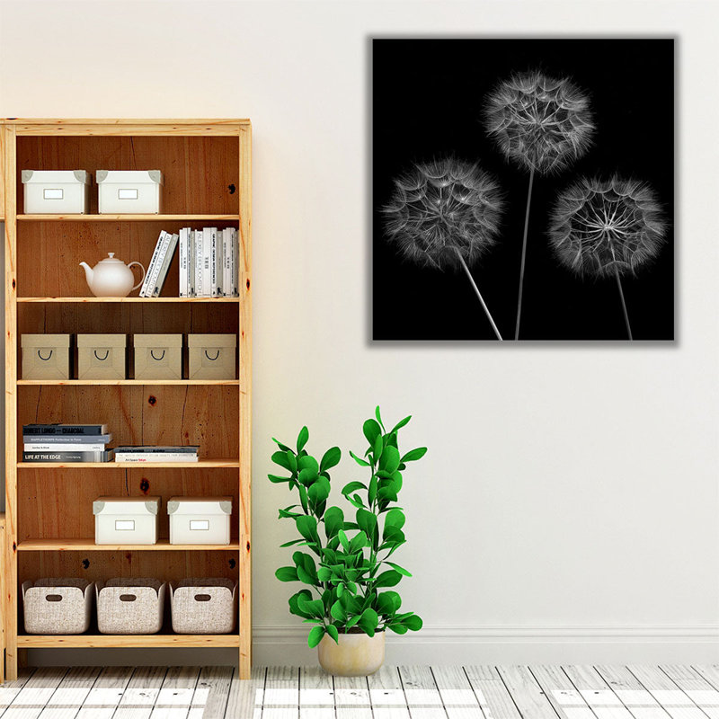 Fleurs de pissenlit - reproduction d'art sur toile, H 12 po x l 12 po