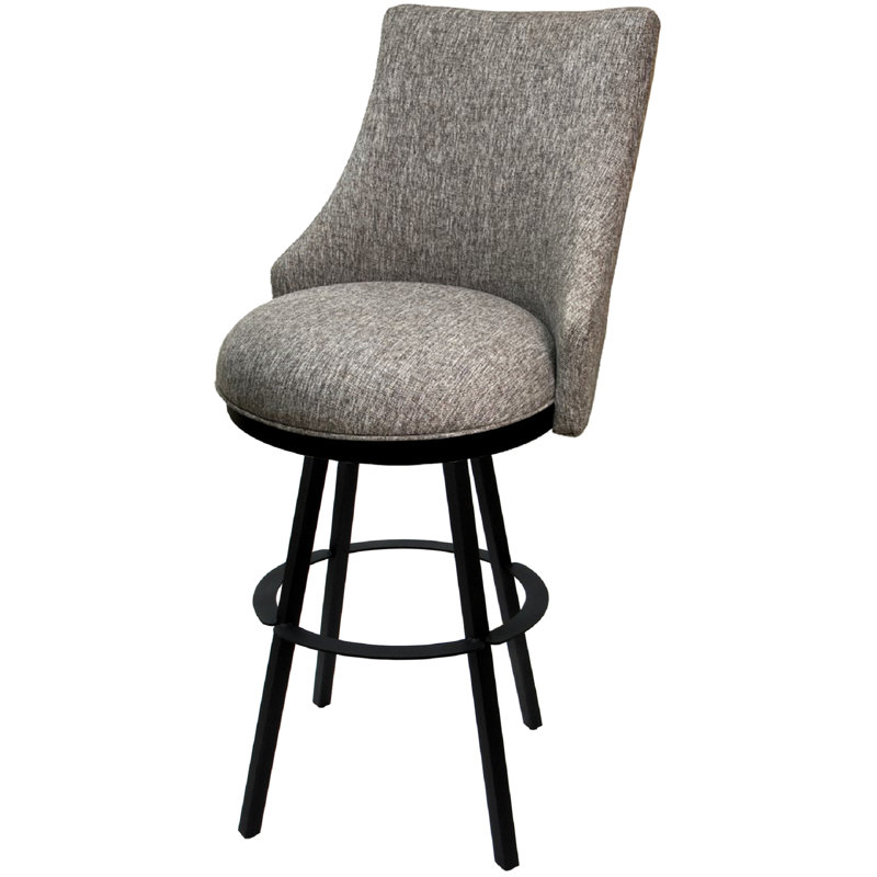 Tabouret de bar 26 po Kamylah, Black, Gray, Bar Stool (30" Seat Height)
