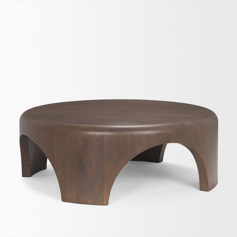 Larita Round W/Arched Legs Coffee Table, Dark Brown