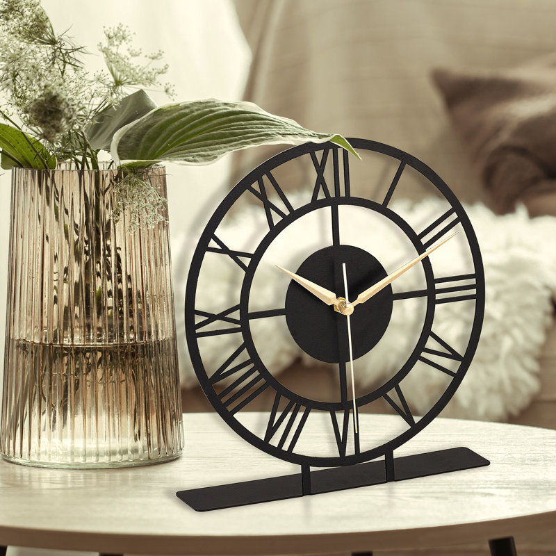 Elegant Black Decorative Clock, 9.8 inches Diameter | 100% Metal Construction, Thickness: 0.06 inches | Silent Mechanism, Operates on 1 AA Battery (Not Included) | Perfect for Home or Office Décor, Timeless Design
