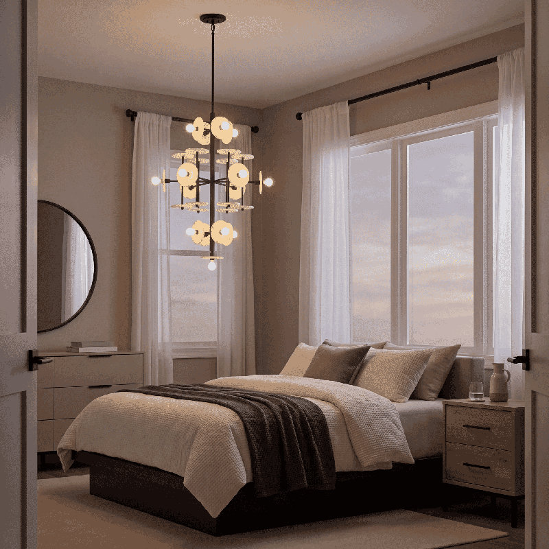 Amani 15-Light Chandelier in Royal Gold, Royal Gold