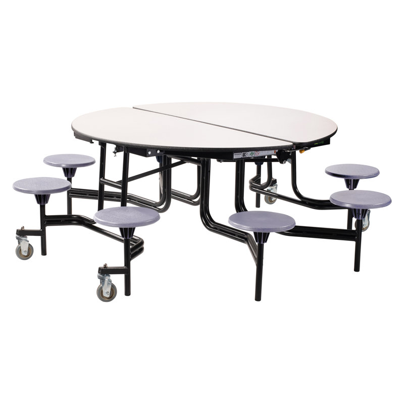 Table de cafétéria circulaire de 81 po, Gris