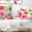 Coussin lombaire en aquarelle de roses florales et de fleurs gerber