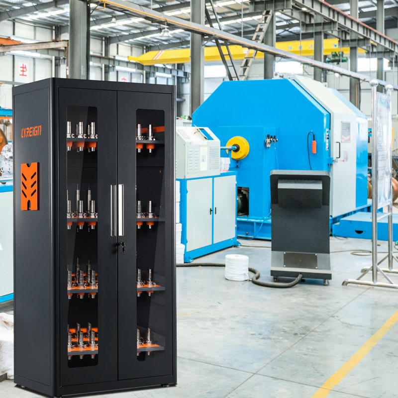 Tool Holder Cabinet, Cat40/Bt40, 33.4"L X 21.6"W 72"H, Widening Handle, Lockable, For Factories
