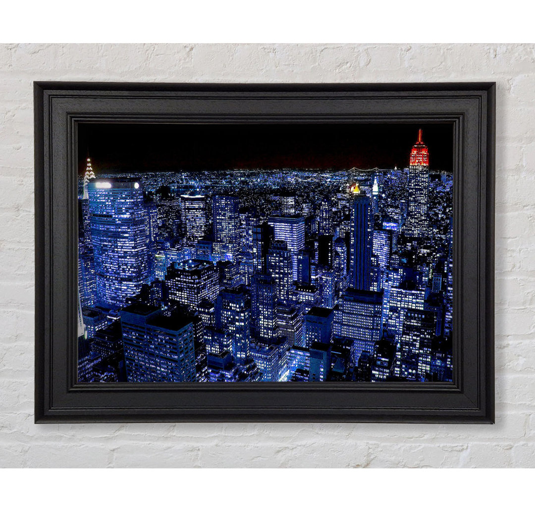 New York City Night Blues Rotes Top - Druck