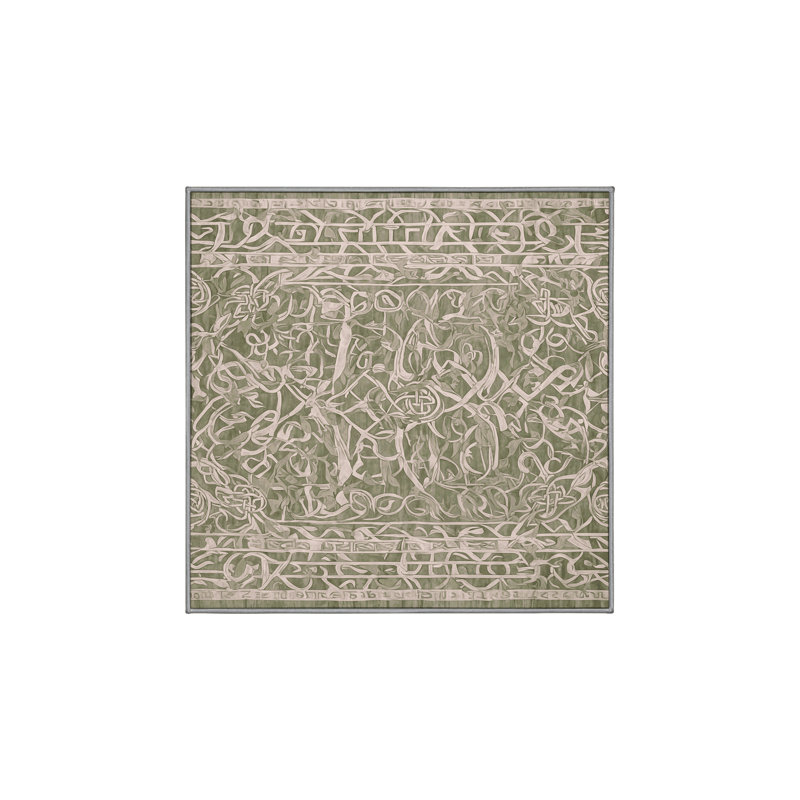 Machine Washable Brown Area Rug, Square 7'