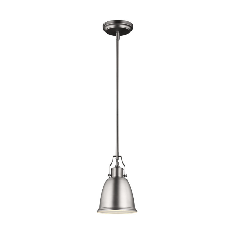 Luminaire suspendu en forme de cloche à 1 lumière Midhurst, Nickel satiné