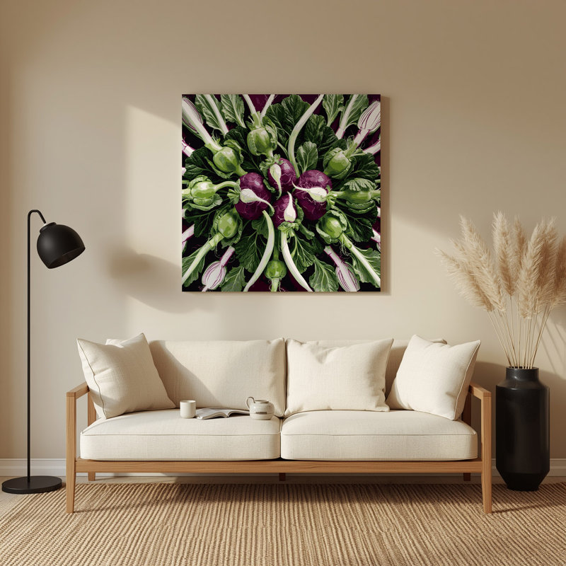 Légumes, art mural noir en métal chou-rave