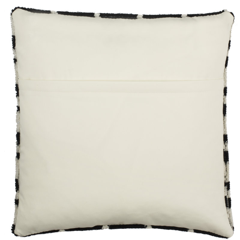 Houndstooth Outdoor Throw Pillow, Black/White