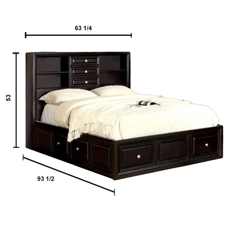 Bookcase Storage Bed, Queen