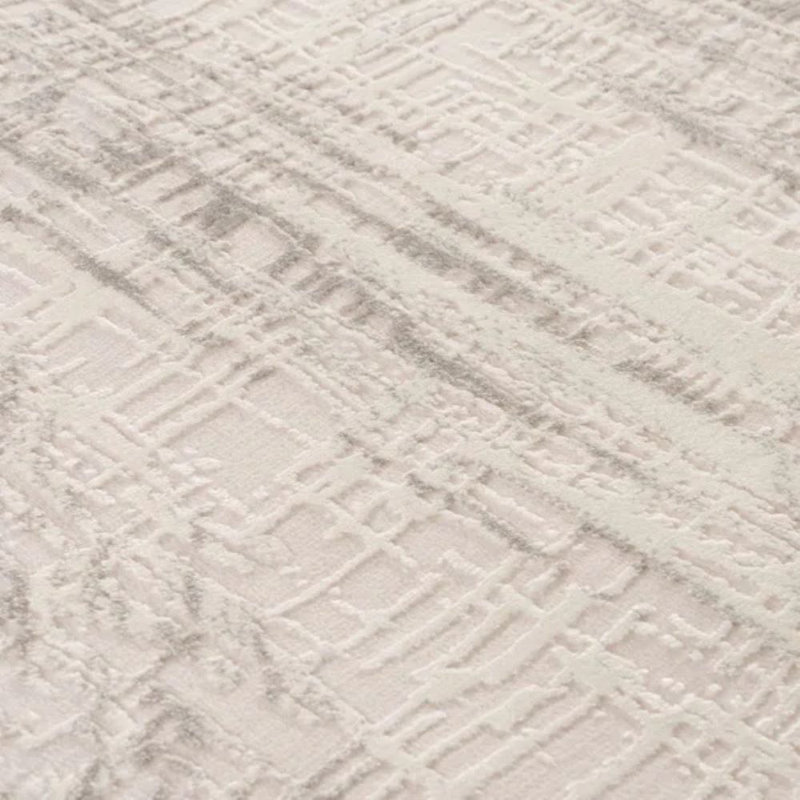 Carmel Modern Abstract Cream/Grey Area Rug, Runner 80 x 300 cm