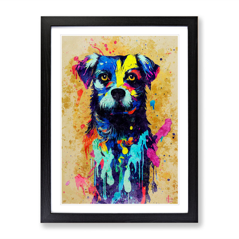 Dog Paint Splash No.4 - Framed Print, Black, 64cm H x 46cm W x 2cm D