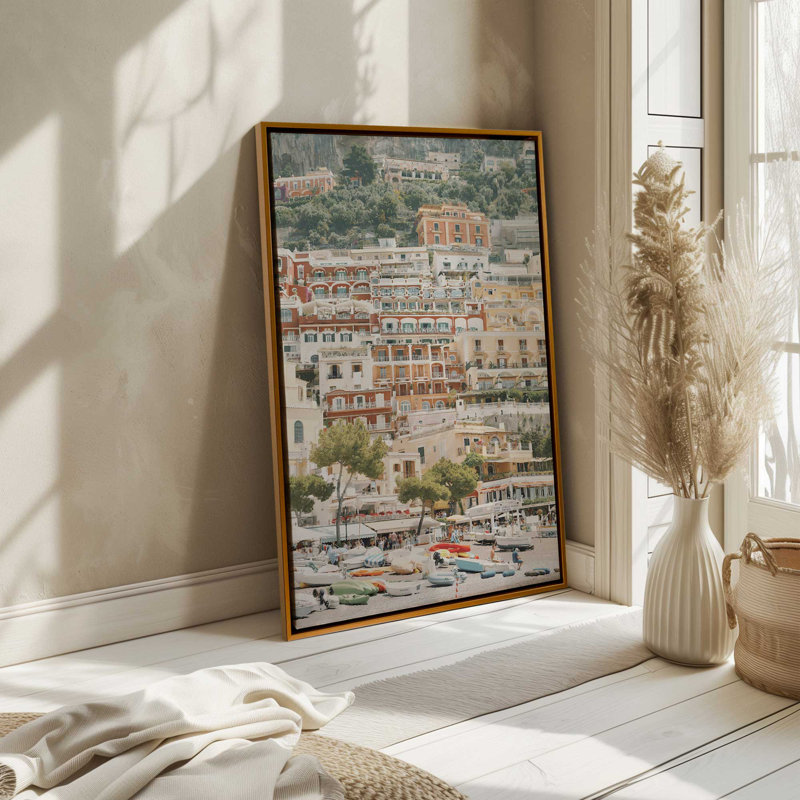 Impression sur toile Cliffside Colors, Cadre flottant noir satiné, H 18,75 po x l 12,75 po x P 1,75 po
