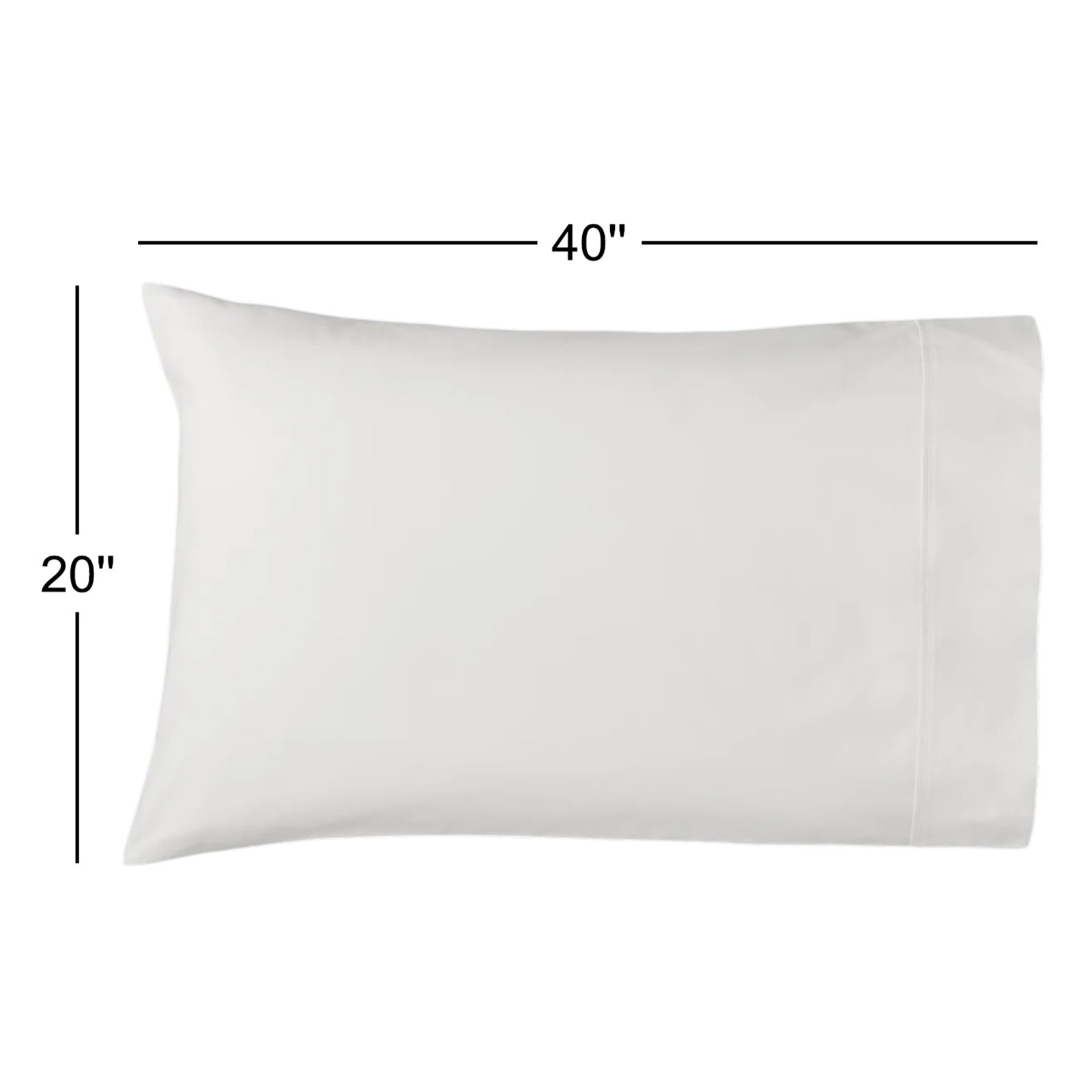 Emrik Brushed Organic Cotton Percale Pillowcase Set, King - 2 King Pillowcases, White