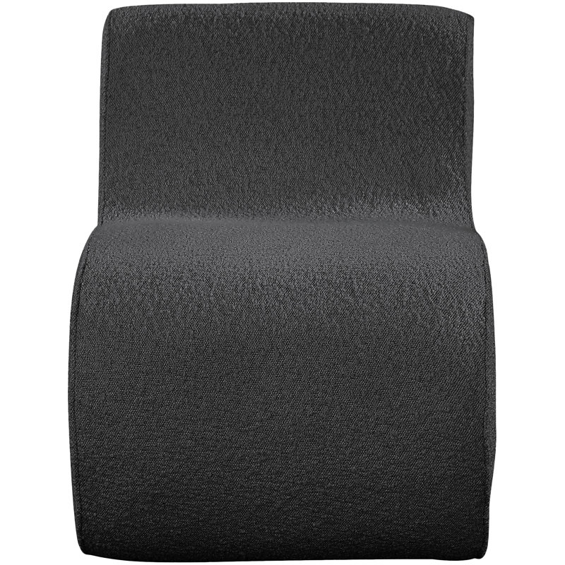 Fauteuil d'appoint en tissu 22,5 po Desiree, Tissu bouclé noir