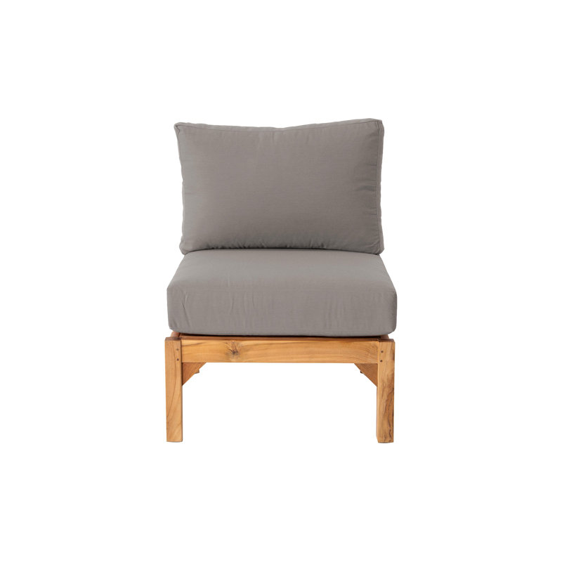Fauteuil club d'extérieur en teck Huntington, Taupe