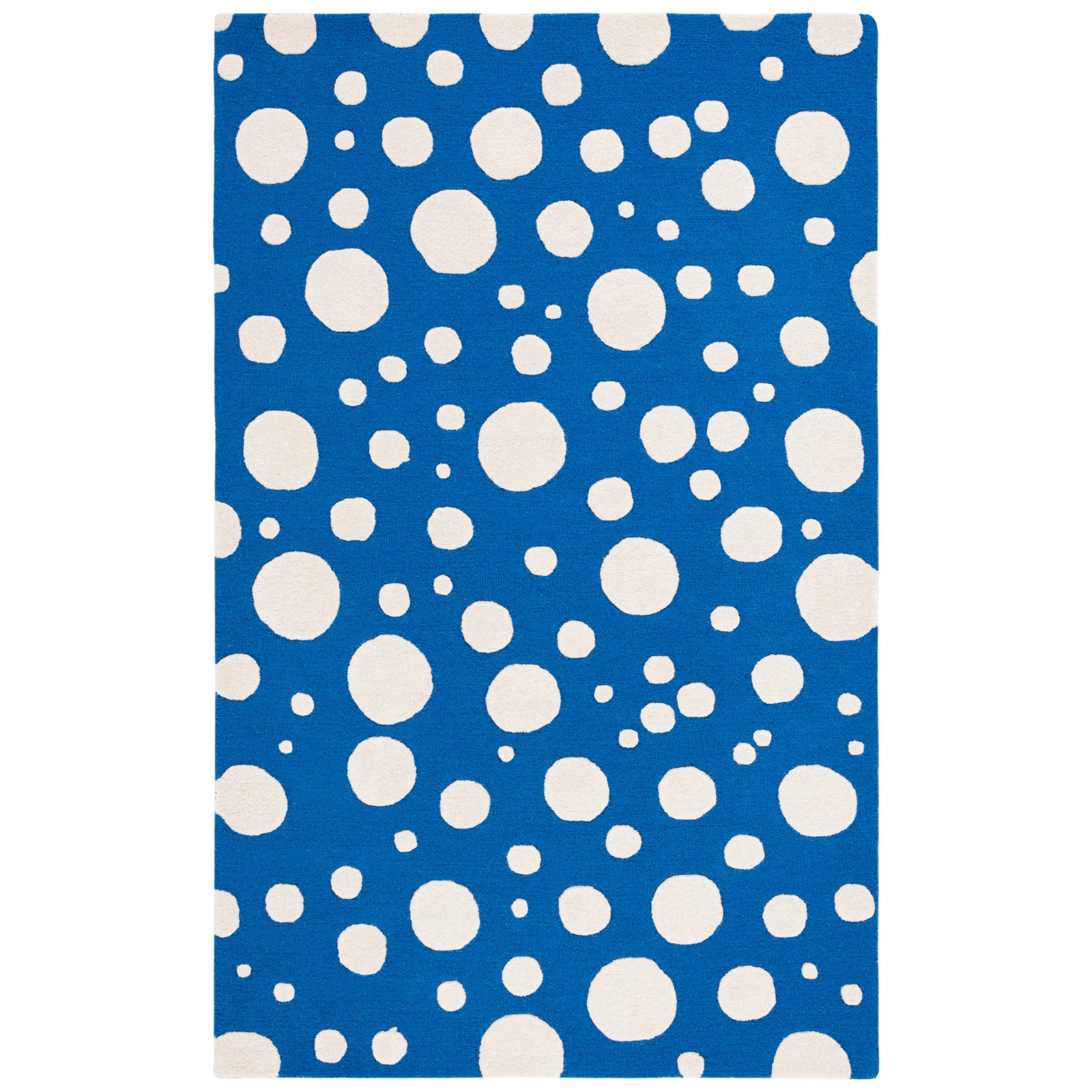 Camey Blue Ivory Hand-Woven Rug, Rectangle 6' x 9'
