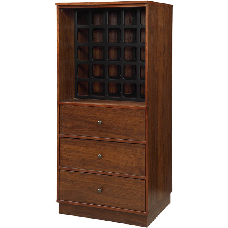 Wangaratta Rectangular Wine Cabinet with Storage, Walnut