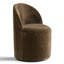 Petit fauteuil pivotant demi-tonneau en chenille avec roulettes cachées-1986257859