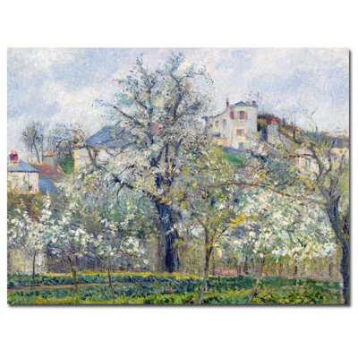 "Le jardin à Pontoise, 1877" par Camille Pissarro, reproduction d'art sur toile