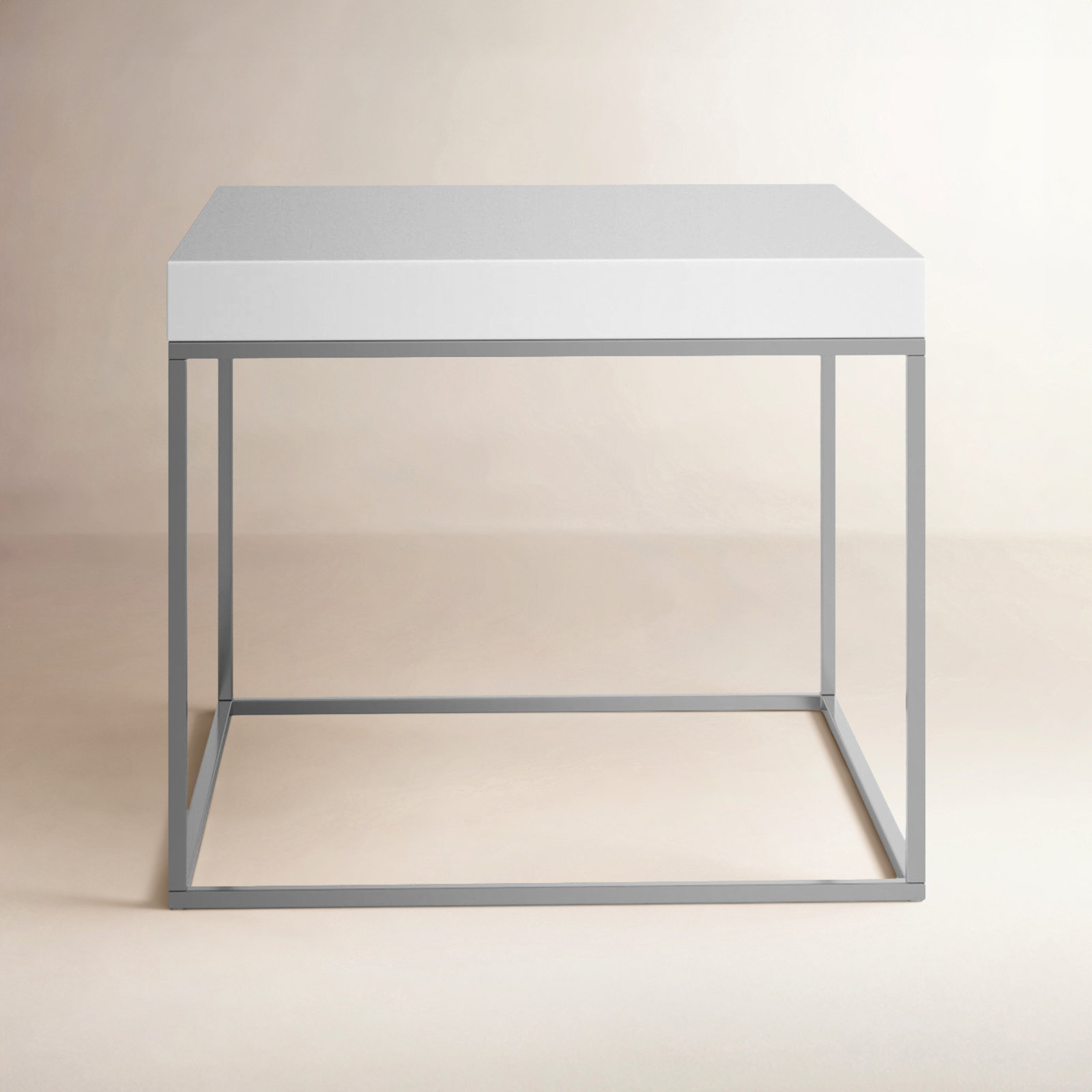 Fred 24" Walnut End Table, Alabaster