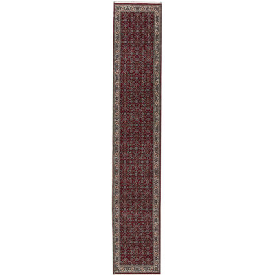 Hand-Knotted High-Quality Red Runner