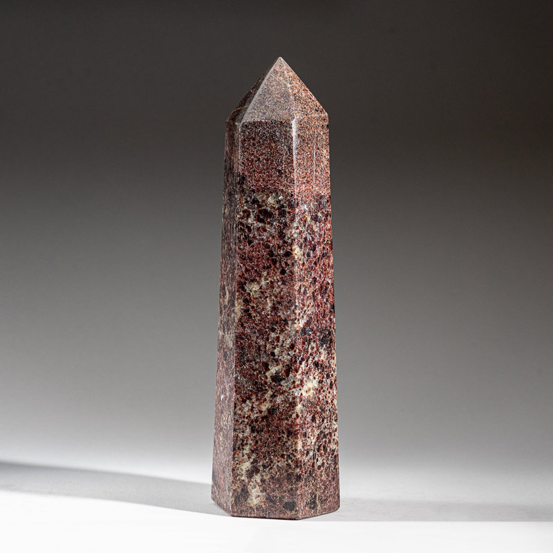 Genuine Polished Garnet Point (4 lbs), 9" H x 3" W x 3" D, Dark Red/Dark Brown