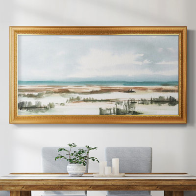 «Coastal Wetlands Watercolor I», toile encadrée de qualité supérieure - prête à être accrochée