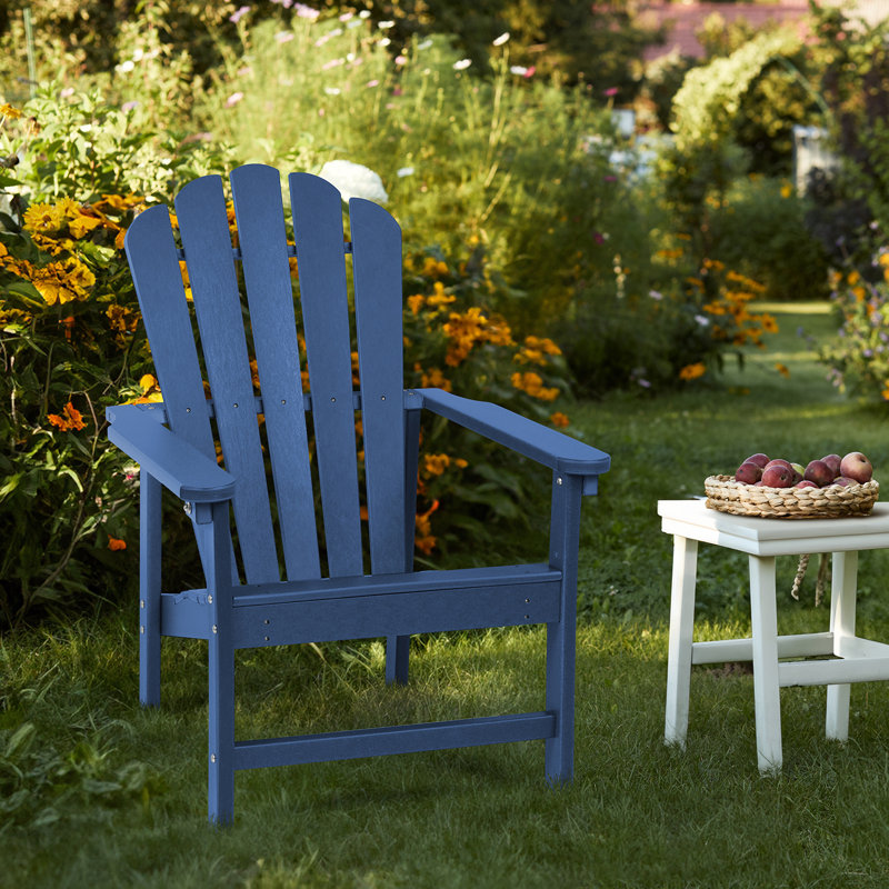 Chaise Adirondack empilable en PEHD Zawadi, Bleu, 1