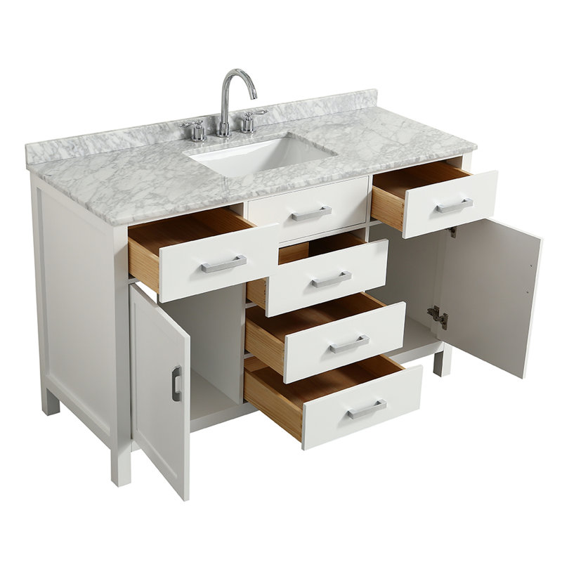 Ensemble de meuble-lavabo simple 55 po Bristol, Blanc