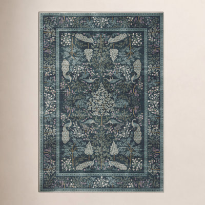 Rifle Paper Co. x Loloi Canopy Teal Area Rug