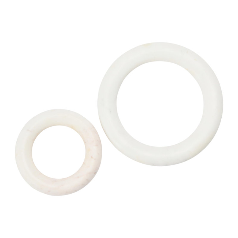 Marble Trivets For Dining Table, Set Of 2, 8" Round, White