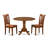 3 Piece Dining Room Furniture Set Contains a Round Kitchen Table with Dropleaf and 2 Dining Chairs, 42x42 Inch, Oak-757202510-683415034
