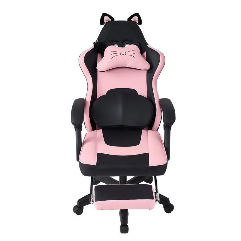 Metro Lane Adjustable Reclining Ergonomic Swiveling PC & Racing Game Chair in Black；pink