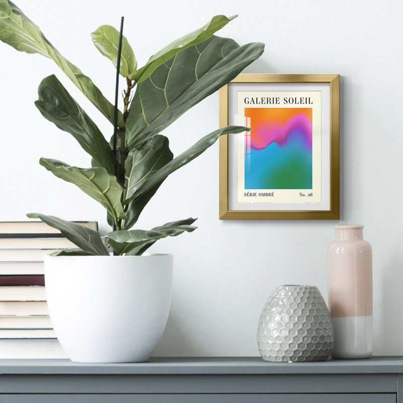Gallerie Gradient II - impression encadrée, H 28,5 po x l 20,5 po, Doré