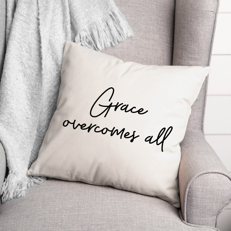 Black And White Typography Collection Throw Pillow