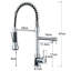 Kitchen sink mixer tap with pull-out spray high spout brass