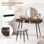 Bureau d'ordinateur avec tiroirs, compartiment de rangement ouvert pour petits espaces, bureau brun rustique-131263202