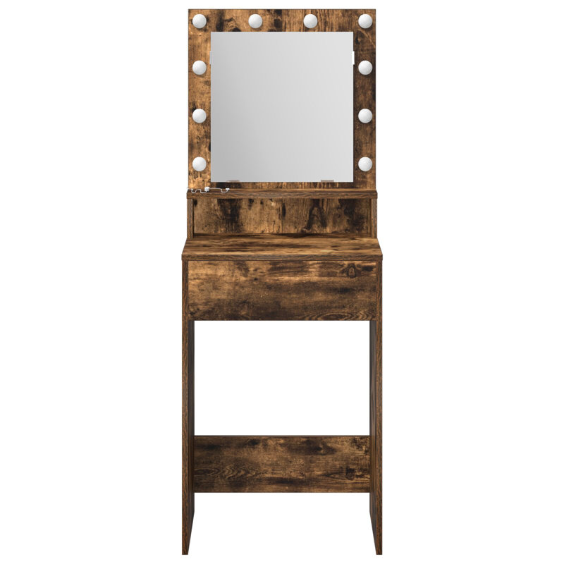 Engineered Wood, Mirror 50 X 41 X 135 Cm Mirror, Smoked Oak