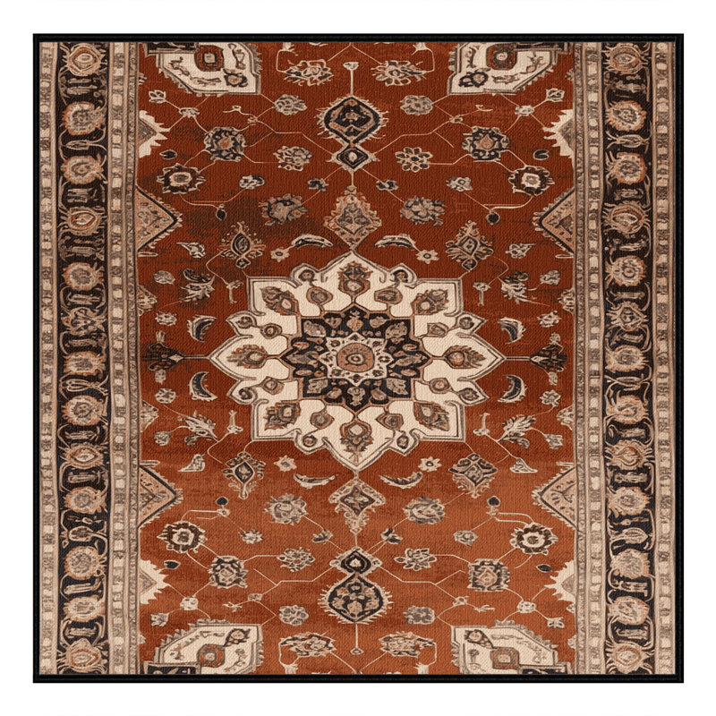 Machine Washable Persian Brown Area Rug, Square 4'