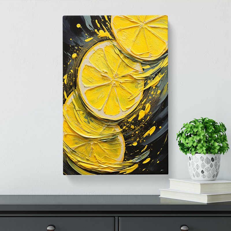 Sliced Lemon Abstract - No Frame Print, 60cm H x 40cm W x 3cm D