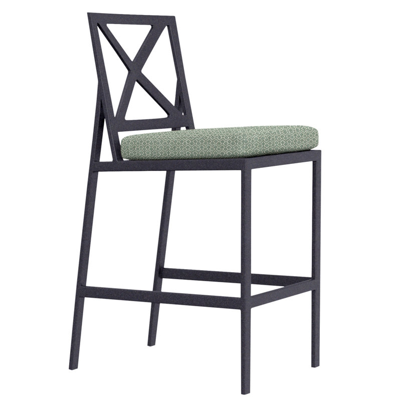 Marin Outdoor Bar Stool, Graphite, 32", Flagship Stone Sunbrella®