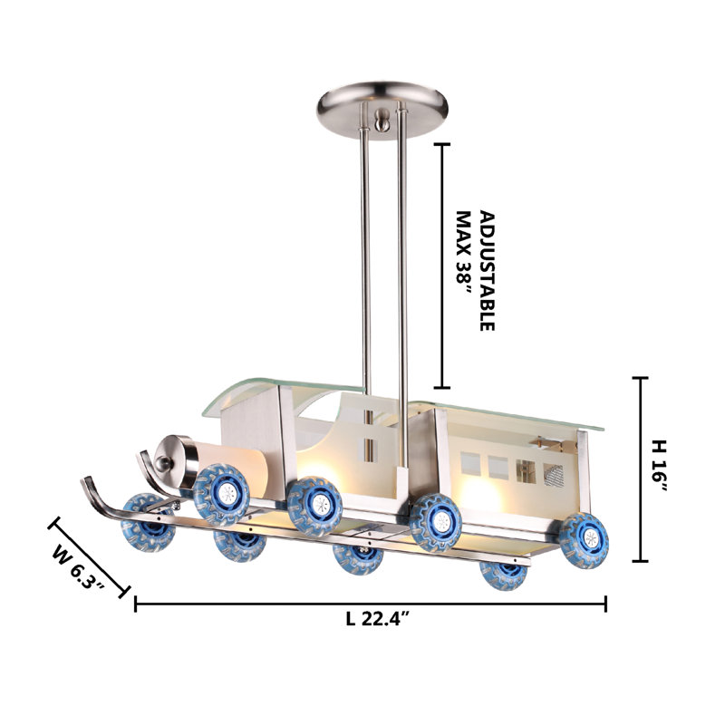 Kingsview Eclectic 2 Light Kids Train Pendant