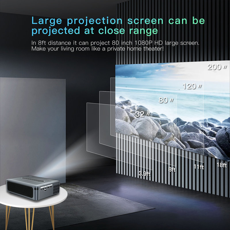 8K HD Projector For Home Phone Laptops