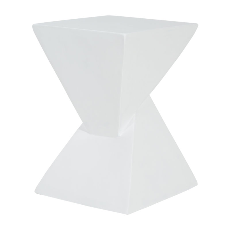 Weott Concrete Block End Table, White