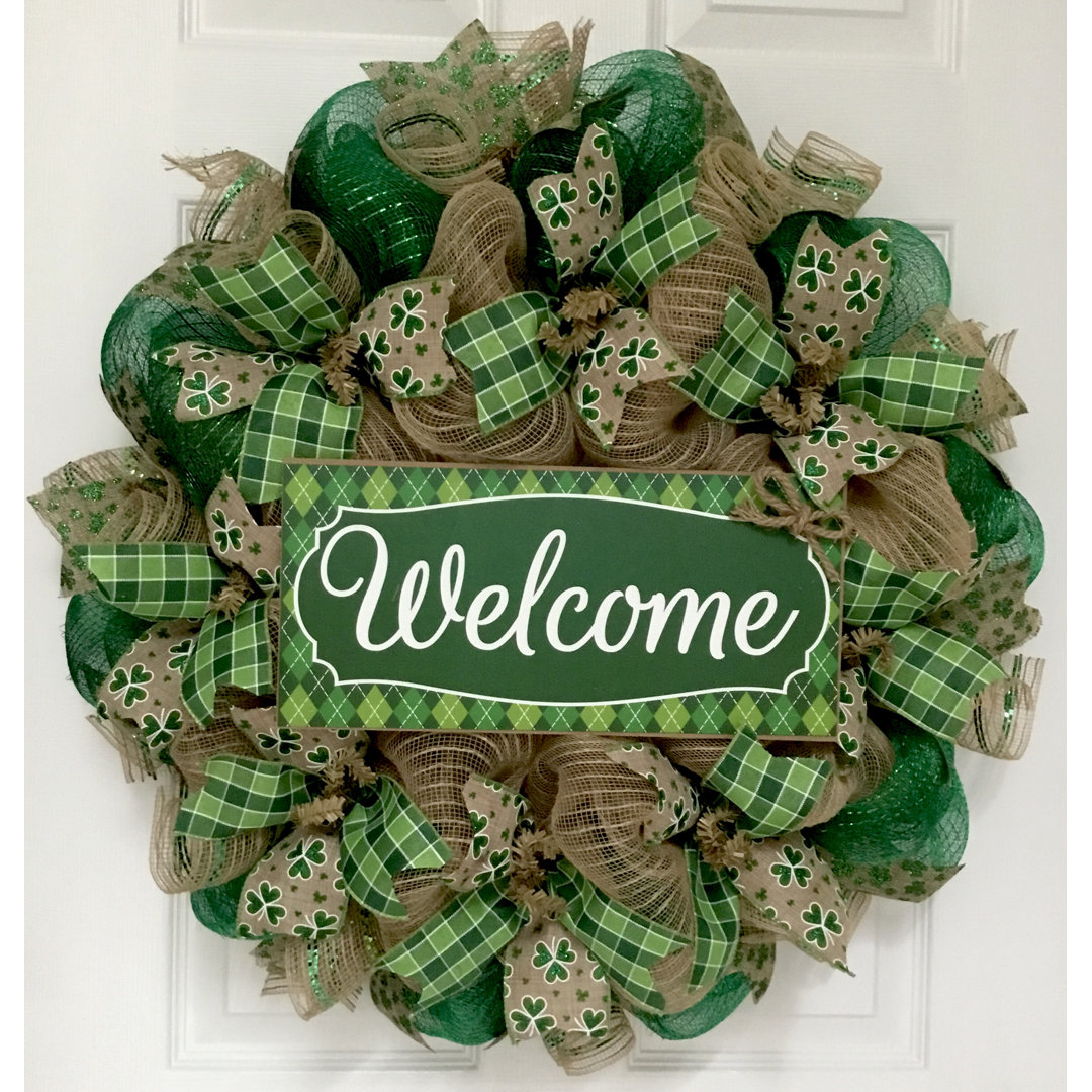 St Patrick's Day Wreath With Irish Welcome The Holiday Aisle®