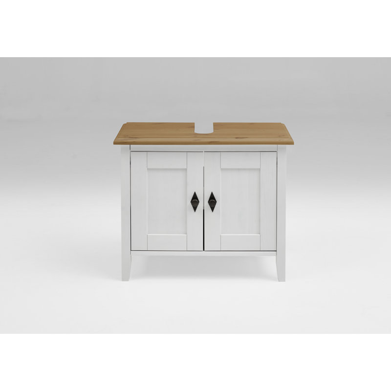 Mcgriff Bathroom Cabinet, White/Light Oak